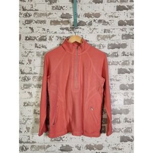 Tommy Bahama Half Zip Pullover Pink Ribbed‎ Sweatshirt Pockets Size Medium